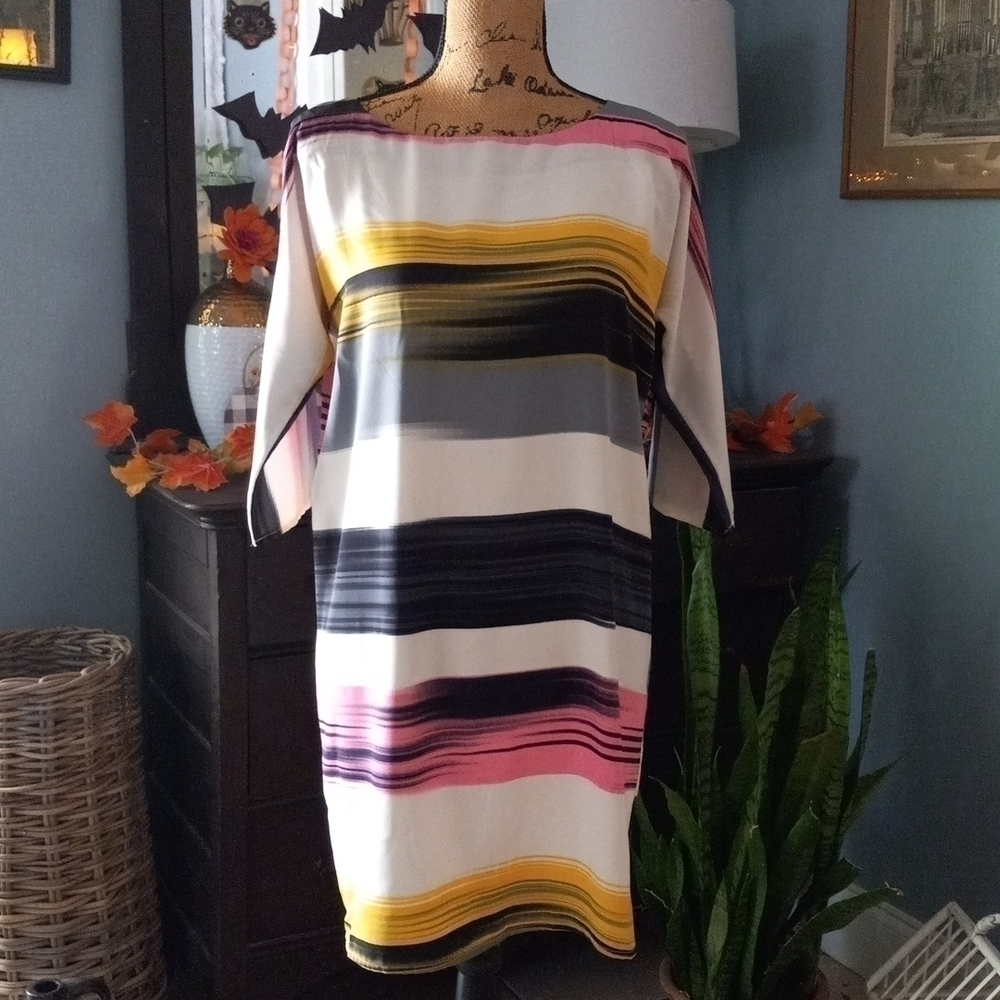 MISA Los Angeles Highlighter Multicolored Striped Dress